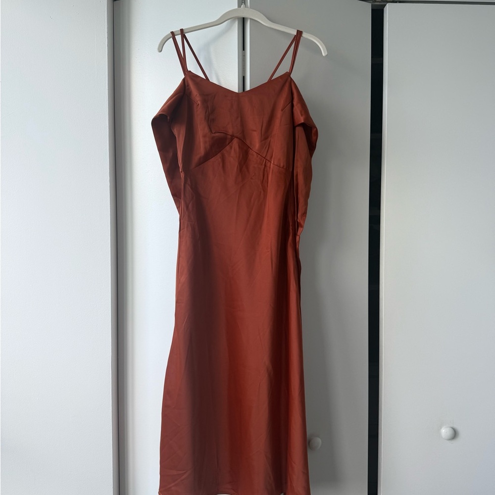 Elegant Rust Slip Dress